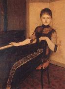 Fernand Khnopff Portrait of Maria van Rijckevorsel-Dommer van Poldersveldt china oil painting artist